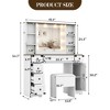 Makeup Vanity with Mirror and Lights, 3 Lighting Modes Vanity Desk with Soft Cushioned Stool, Farmhouse Dressing Table Set for Bedroom - 3 of 4
