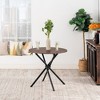 FurnitureR 31.5-Inch Round Dining Table for 2 People, Wooden Kitchen Table with Pedestal Base and Metal Legs for Café, Restaurant, and Home Dining - 3 of 4