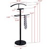 Kings Brand Furniture - Warren Metal Suit Valet Stand, Clothes Rack, Clothing Organizer, Jacket Hanger, Tie Hanger (Black) - image 2 of 4