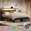 WOWLIVE Twin/Full/Queen/King Bed Frame with Outlets & LED Lights, Metal Bed Frame with Storage Headboard, No Spring Box Needed - 4 of 4