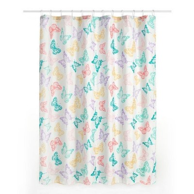 LunaLulinlk Kids Butterfly Shower Curtain with Hooks