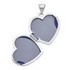 Black Bow Jewelry 14k White Gold 18mm Textured Floral Heart Shaped Locket - 4 of 4