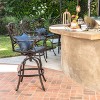 Alfresco Set of 4 Cast Aluminum Barstool - Bronze - Christopher Knight Home: Swivel Base, Weather-Resistant, Patio Seating - 2 of 4