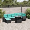 vidaXL Patio Sofa Set with Cushions Sectional Couches 8 Piece Poly Rattan - Black without storage - 2 of 4