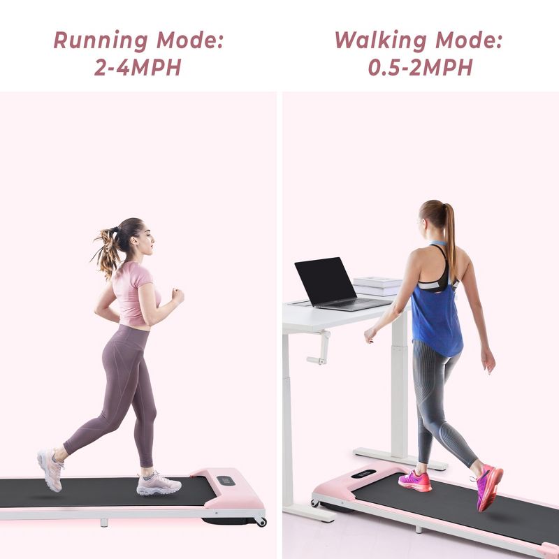 2 in 1 Under Desk Electric Treadmill 2.5HP, with Bluetooth APP and speaker, Remote Control, Display, Walking Jogging Running Machine-ModernLuxe, 4 of 17
