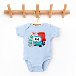Leo the Truck Leo Name Distressed - Baby Short Sleeve Graphic Bodysuit - 1 of 3