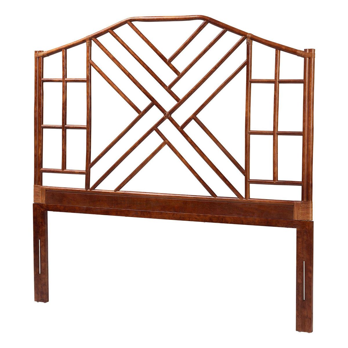 bali & pari Kachiri Marbled Tortoise Natural Rattan Headboard Brown
