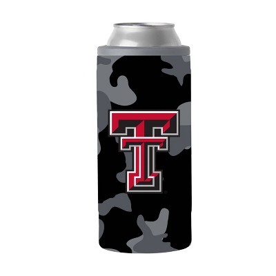 NCAA Texas Tech Red Raiders 12oz Black Camo Slim Can Cooler