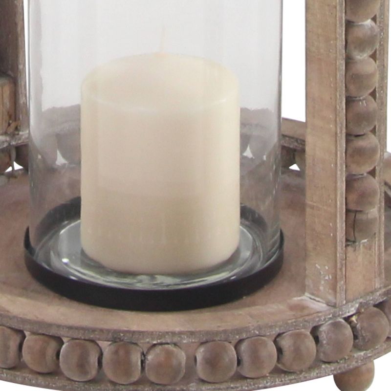 29&#34; x 13&#34; Rustic Glass Cage Style Wood Candle Holder Brown - Olivia &#38; May, 4 of 5