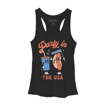 Women's Design By Humans Party In The USA, 4th of July By Racerback Tank Top