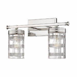 Archer 2-Light Vanity Wall Sconce - Transitional Design with Crystal Shades & Brushed Nickel - 1 of 4