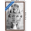 Trends International Reinders: Toilet Humor - Lion Toilet Framed Wall Poster Prints Mahogany Framed Version 22.375" x 34" - 3 of 4