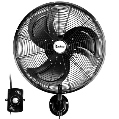 Winado 18 in. 3-Speed Black Indoor/Outdoor Wall Mount Fan