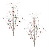 Jingle Bell Spray Set of 2 Gold and Red Holiday Stems 42 Inch Height Christmas Decor By Melrose - 3 of 3