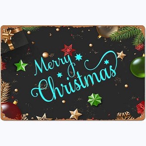 Lomsoe Merry Christmas Ornament Design Christmas Decorations Rustic Aluminum Wall Art Christmas Metal Tin Sign Christmas Gift 8x12in - 1 of 1