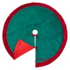Saro Lifestyle Pinsonic Velvet Tree Skirt, 60"x60", Red - 2 of 3