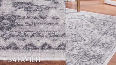 Gray Abstract 8' x 10' Synthetic Easy Care Rug