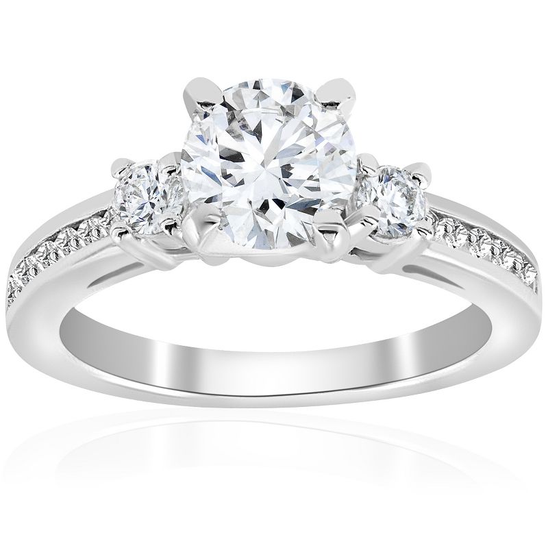 Pompeii3 1 ct Diamond Engagement Ring 3-Stone 14K White Gold, 1 of 5