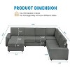 Coucheta Convertible Sectional Collection - U-Shaped Modular Sofas with Chaise & Armrests, Corduroy Sleeper Designs - 2 of 4