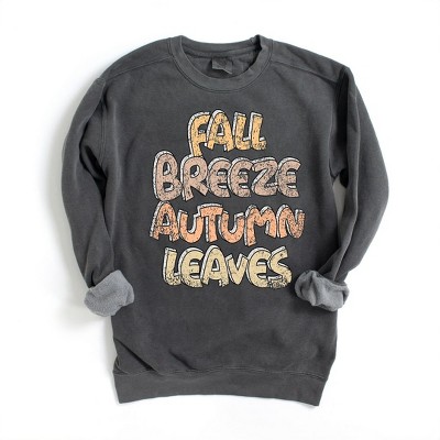 Simply Sage Market Women's Garment Dyed Fall Breeze Autumn Leaves Graphic Sweatshirt