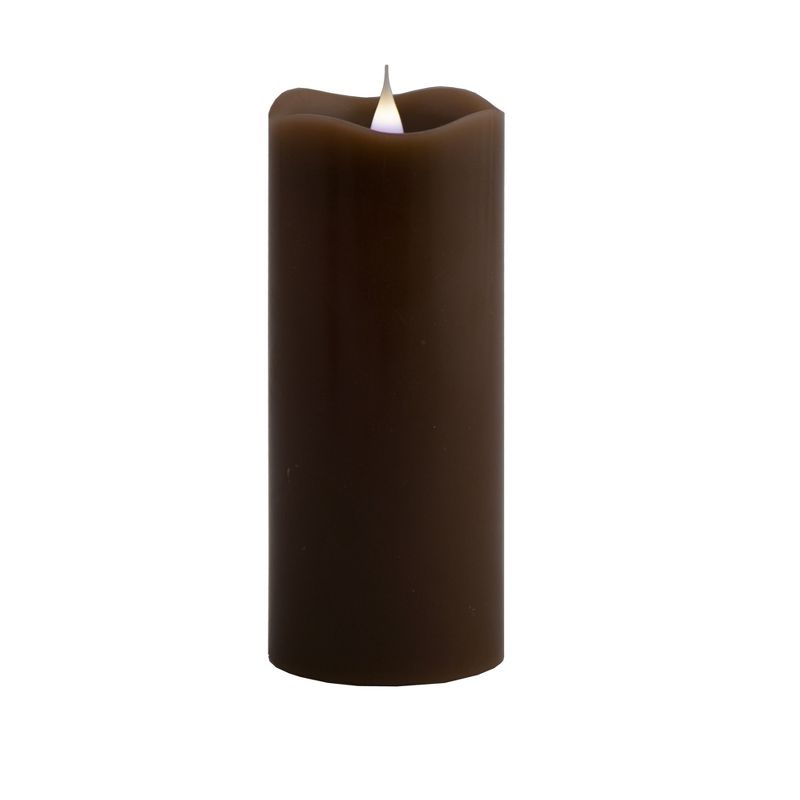 Solare 3x7 Chocolate Melted Top 3D Virtual Flame Candle - Brown, 1 of 2