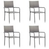 vidaXL Garden Dining Set Black PE Rattan, Powder-Coated Steel, Glass - 63" Table Length Gray 4 - 3 of 4