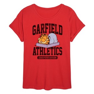 Women's - Garfield - Athletics Couch Potato Division Oversized Graphic T-Shirt - 1 of 4