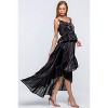 Slickblue Women's Sleeveless Shimmer Dress with Ruffles and Asymmetric Hem, Black or White, Size S to 1XL - 3 of 4