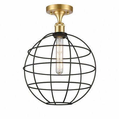 Lake Placid - 1 Light Semi-Flush Mount In Industrial Style-16 Inches Tall and 12 Inches Wide