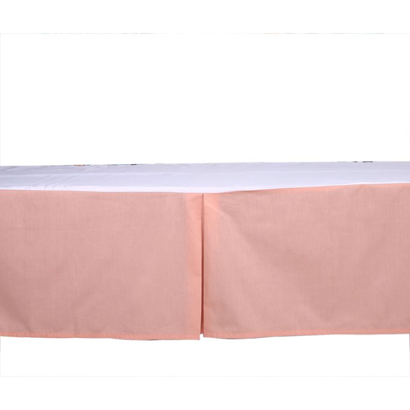  Bacati - Solid Coral Crib/Toddler Bed Skirt, 3 of 4