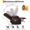 Power Lift Recliner Chair - Heat and Massage, PU Leather Electric Lift Recliner for Elderly & Mobility Impaired, Adjustable Back and Legs - 3 of 4