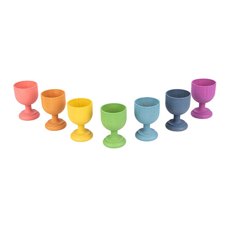 TickiT Rainbow Wooden Egg Cups, Set of 7, 1 of 5