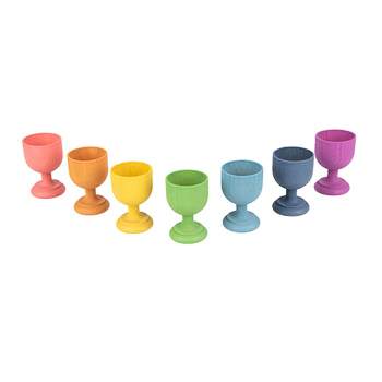 TickiT Rainbow Wooden Egg Cups, Set of 7
