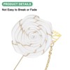 Unique Bargains Wedding Rose Men Suit Boutonnieres Lapel Pin with Gold Leaf Brooch 6 Pcs - 2 of 4