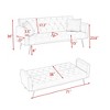 71 inch convertible love seat sofa, American retro beige velvet, suitable for small living room, bedroom - 4 of 4