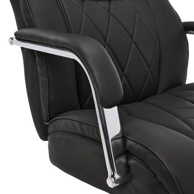 Sutherland Executive Black Bonded Leather Swivel Chair with Chrome Base