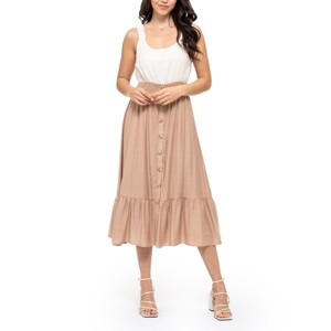 August Sky Women's Ruffle Strap Two-fer Midi Dress - 1 of 4