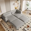 GDFStudio Odette Modern 93" King Size 3-Seater Convertible Teddy Upholstered Sofa Bed with 2 Lumbar Pillows - 2 of 4