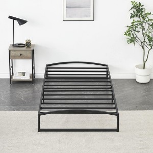 6 Inch Metal Platform Twin Bed Frame, Heavy Duty Low Profile Bed Frame No Box Spring Needed, Mattress Foundation with Steel Slats Support - 1 of 4