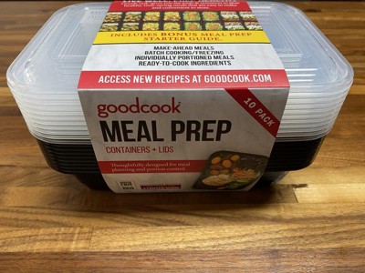 Goodcook Meal Prep 3 Compartment Rectangle White Containers + Lids - 10ct :  Target