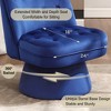 Beautyolove Blue Velvet Upholstered Button Tufted Swivel Barrel Chair Accent Chair with Solid Wood Frame - 4 of 4