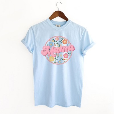 Simply Sage Market Women's Mama Flowers Circle Short Sleeve Garment Dyed Tee