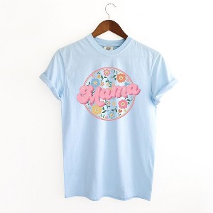 Simply Sage Market Women's Mama Flowers Circle Short Sleeve Garment Dyed Tee - 1 of 3