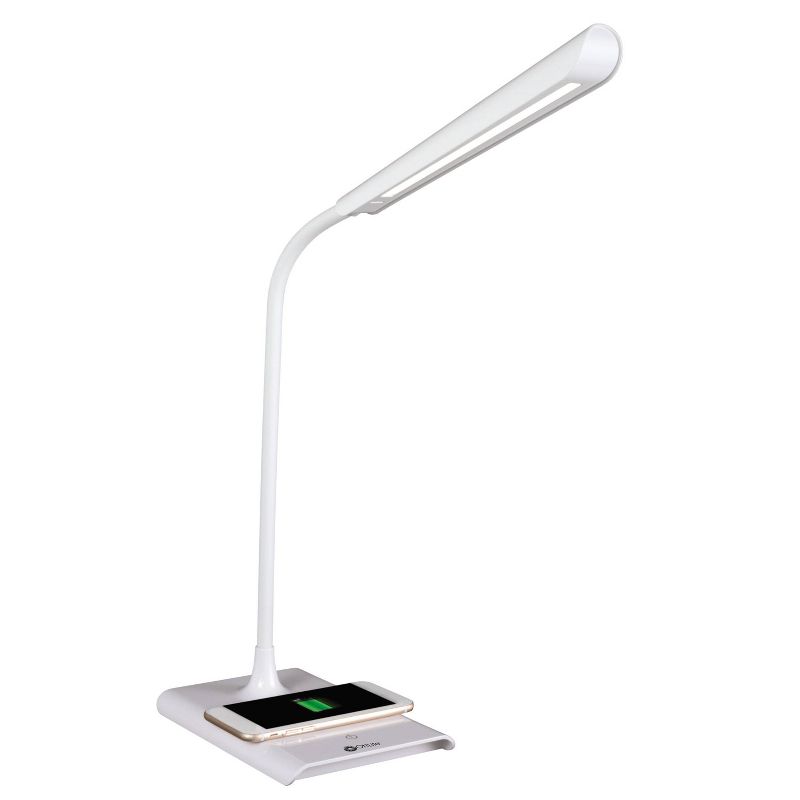 LED Power Up Desk Lamp Wireless Charging (Includes LED Light Bulb) White - OttLite, 1 of 6