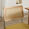 Dining Chairs Set of 2 Velvet Accent Chairs with Natural Cane Back & Chrome Base-- Frevyn - 4 of 4