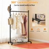 Metal Coat Rack with Wheels, Rolling Closet Rack with Wheels, Coat Rack Freestanding for Corner Bedroom Hallway Entryway Living Room - 4 of 4