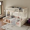 KWPZQEB Bunk Bed, Wooden Bunk Bed w/ Ladder & Safety Guardrails, Pegboard & Bookshelf, Floor Bunk Bed, No Box Spring Needed - 3 of 4
