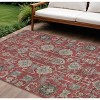 Red Beige And Charcoal Oriental Washable Indoor Outdoor Area Rug - 2 of 4