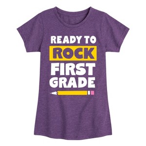 Girls' - Instant Message - Ready to Rock First Grade Fitted Short Sleeve Graphic T-Shirt - 1 of 4