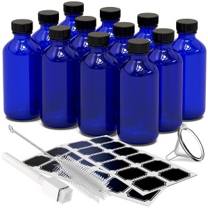 Nevlers 8 Oz Blue Glass Bottles - Leakproof (12 Pack) - 1 of 4